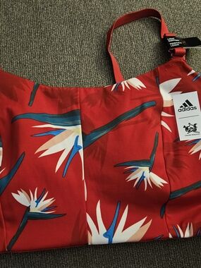 Adidas Thebe Magugu Red Floral Aeroready Sports Bra Top Vintage New NWT 1XL RARE